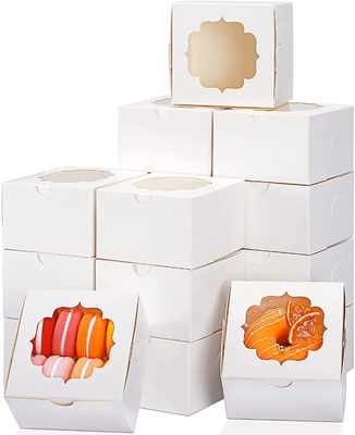 4 Venster van de de Cakedoos van de duim het Witte Douane voor Cupcakes-de Aardbeien van de Suikergoedchocolade