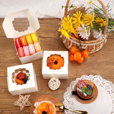 4 Venster van de de Cakedoos van de duim het Witte Douane voor Cupcakes-de Aardbeien van de Suikergoedchocolade