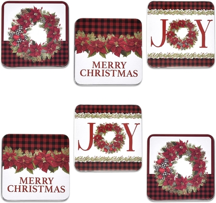 De Kaart Tin Gift Box Storage Container van de Kerstmisgift met de Omslag van Dekselsgiften