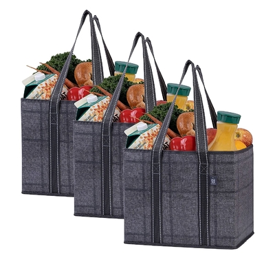 Vouwbare Opnieuw te gebruiken de Kruidenierswinkelzak van Tote Shopping Bag Hard Bottom
