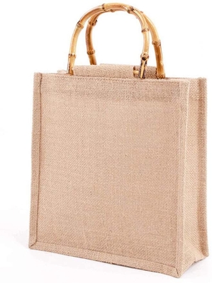 Draagbare Jutejute het Winkelen de Lijnhandvatten Opnieuw te gebruiken Tote Grocery Bags van het Zakbamboe voor Vrouwen