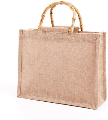 Draagbare Jutejute het Winkelen de Lijnhandvatten Opnieuw te gebruiken Tote Grocery Bags van het Zakbamboe voor Vrouwen