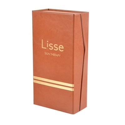 Douanepu het Document van Leer de Magnetische Flip Top Lid Cosmetic Perfume Vakjes van de Pakket Verpakkende Gift