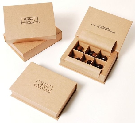 200x100x80mm Chocolade Verpakkend Vakje Document de Chocoladevakje van Kraftpapier met Verdeler