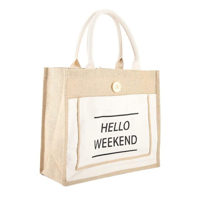 De Jutezak Aangepast Embleem van Tote Bag Eco Friendly Reusable van de strandjute