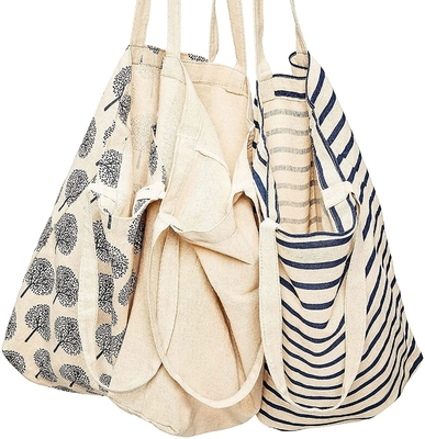 Katoenen Canvasdoek Opnieuw te gebruiken Tote Bags voor Kruidenier, het Winkelen 15x16.5 duim