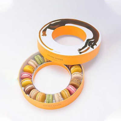 De Giftdoos van luxe Kartonnen Ronde Macaron met Plastic Dienblad