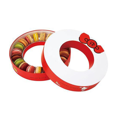 De Giftdoos van luxe Kartonnen Ronde Macaron met Plastic Dienblad