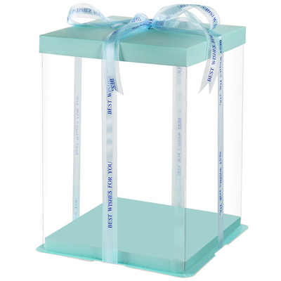 Van de de Cakedoos van de luxedouane van de de Verjaardagspartij Witte Duidelijke Vierkante Transparante de Giftdoos