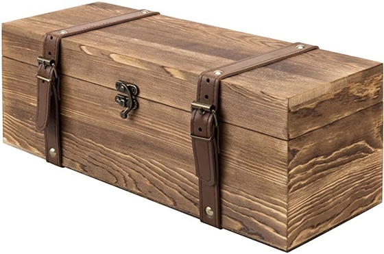 Goede prijs Uitstekende Bruine Houten Enige Houten de Wijndoos van de Flessengift met Kunstleerriemen online
