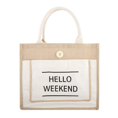 Goede prijs De Jutezak Aangepast Embleem van Tote Bag Eco Friendly Reusable van de strandjute online